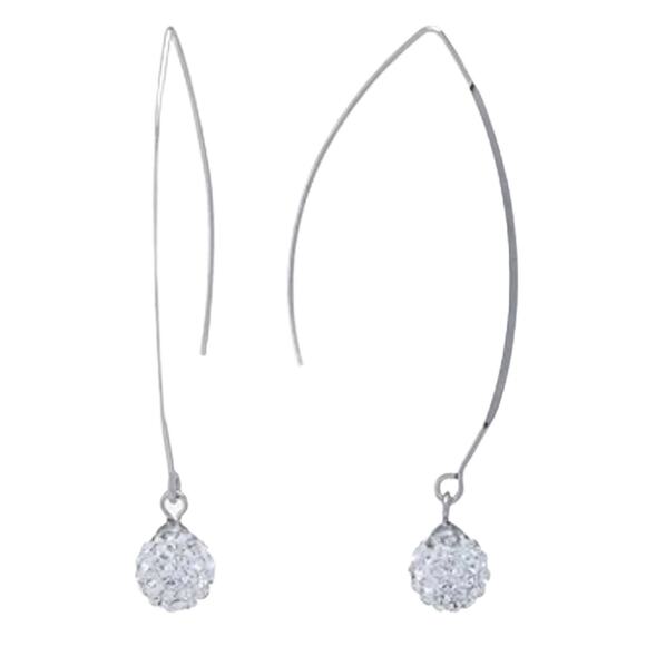 NEW Giani Bernini Crystal Ball Cluster Threader EARRINGS Sterling Silver Dangle - Picture 4 of 7